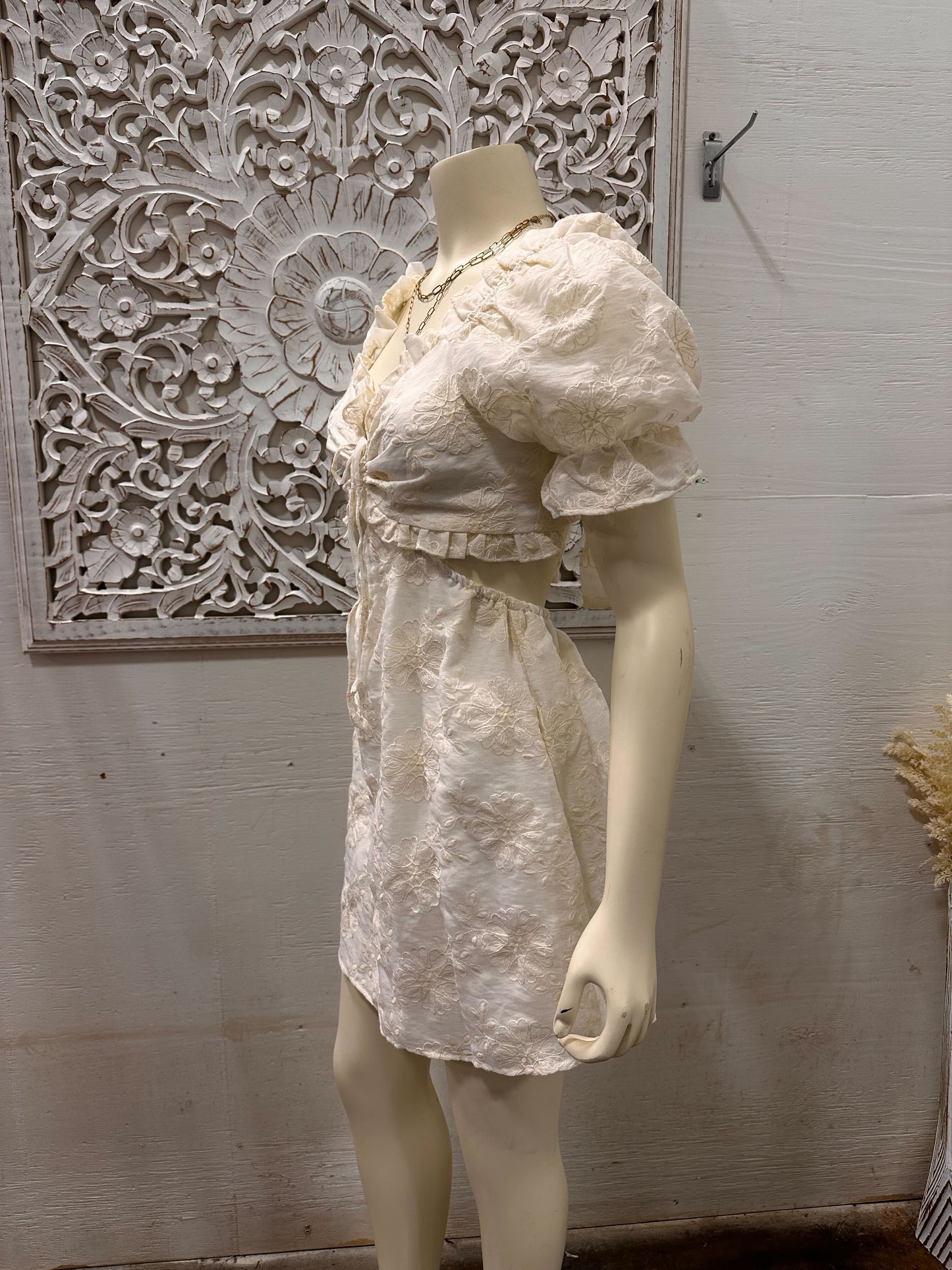 The Cream Gardenia Bow-Back Dress
