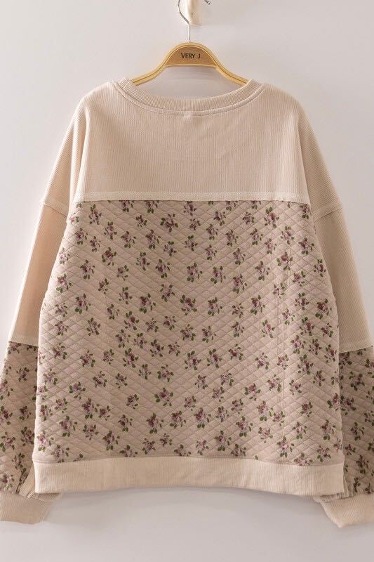 Floral Quilted Pullover
