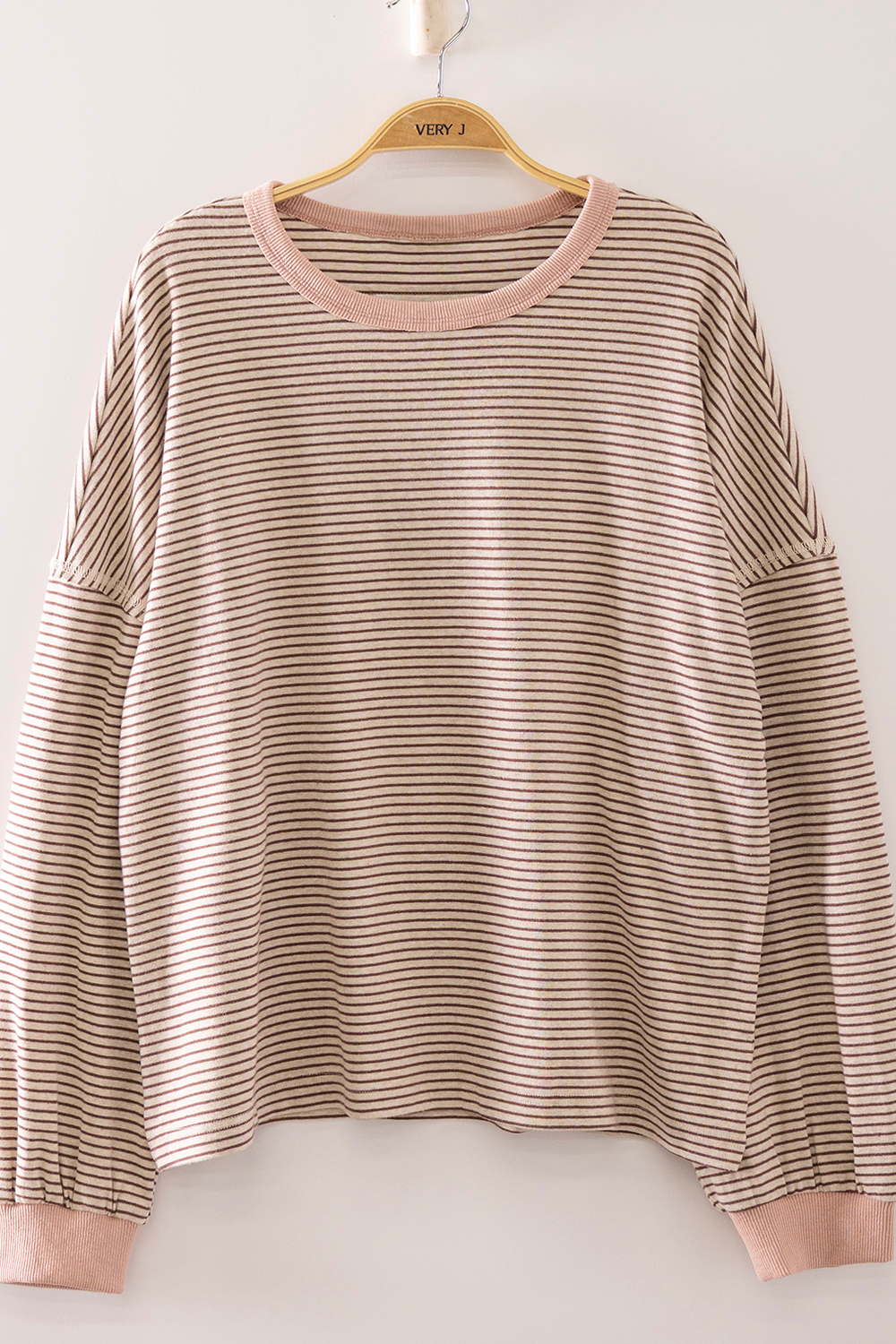 Vintage Stripe Oat/Mocha Pullover