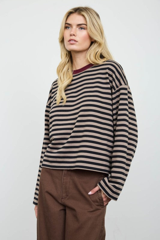 Striped Boxy Knit Top