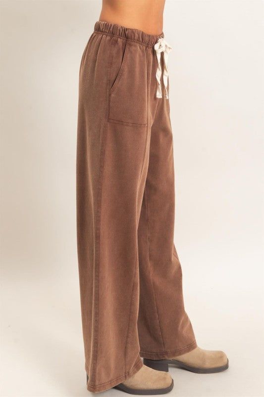 Brown wide leg pants