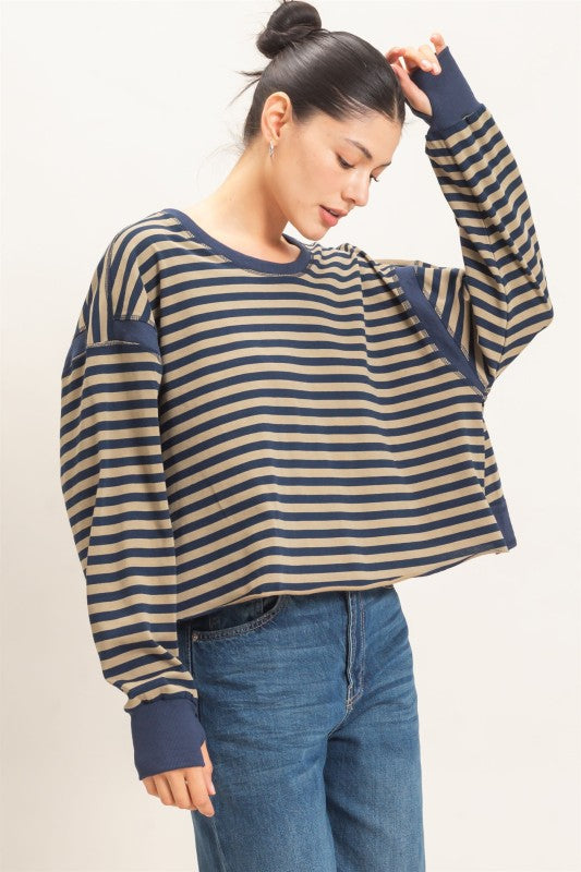 Open back stripe top