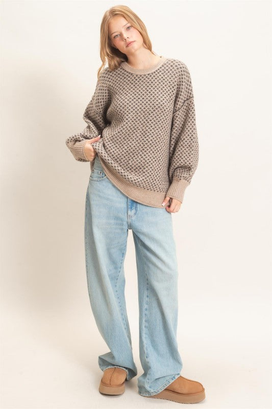 Taupe diamond sweater