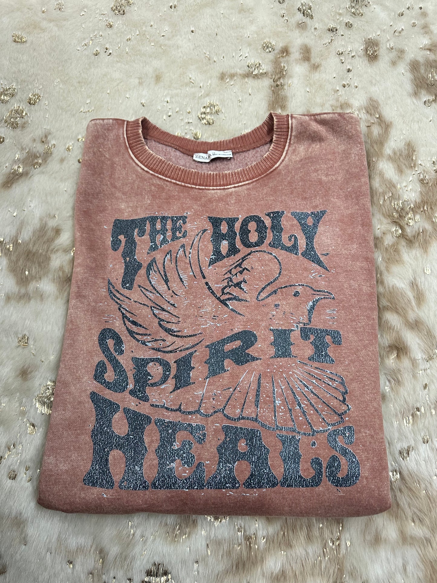 Acid Wash Sweatshirt with Pockets