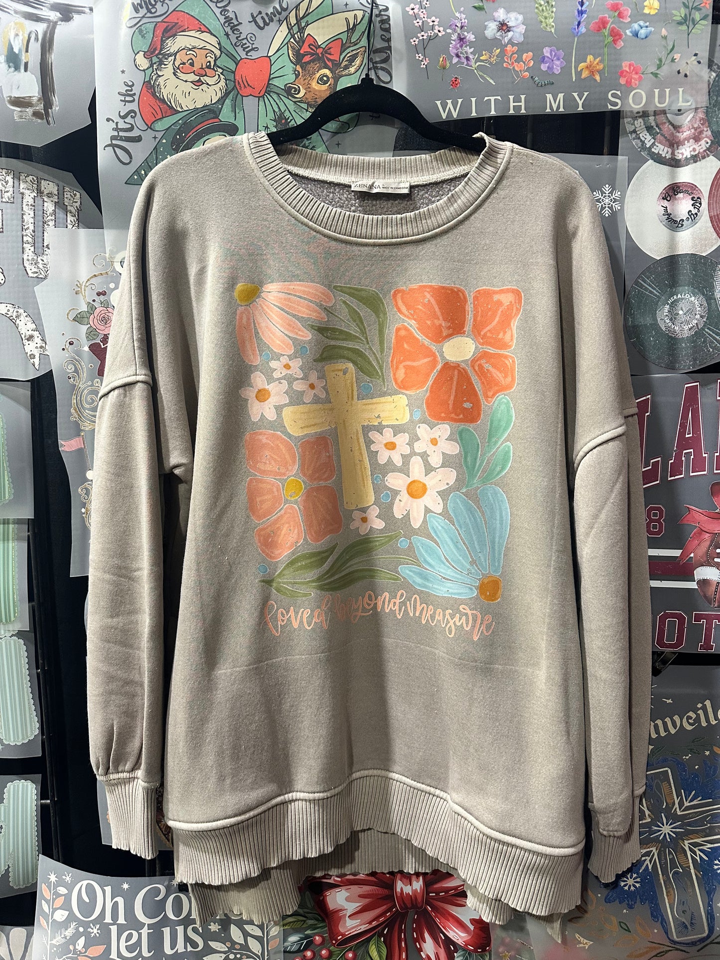 Acid Wash Sweatshirt with Pockets