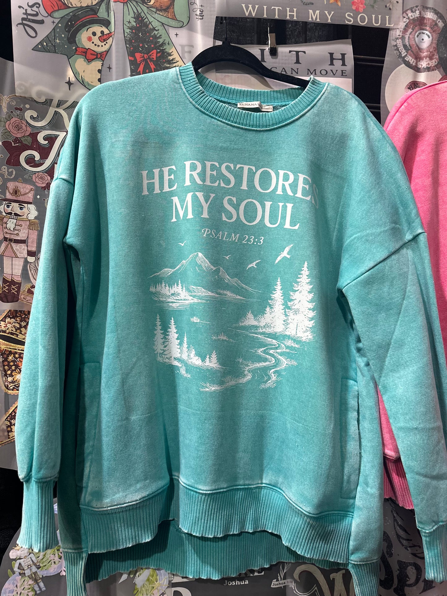 Acid Wash Sweatshirt with Pockets