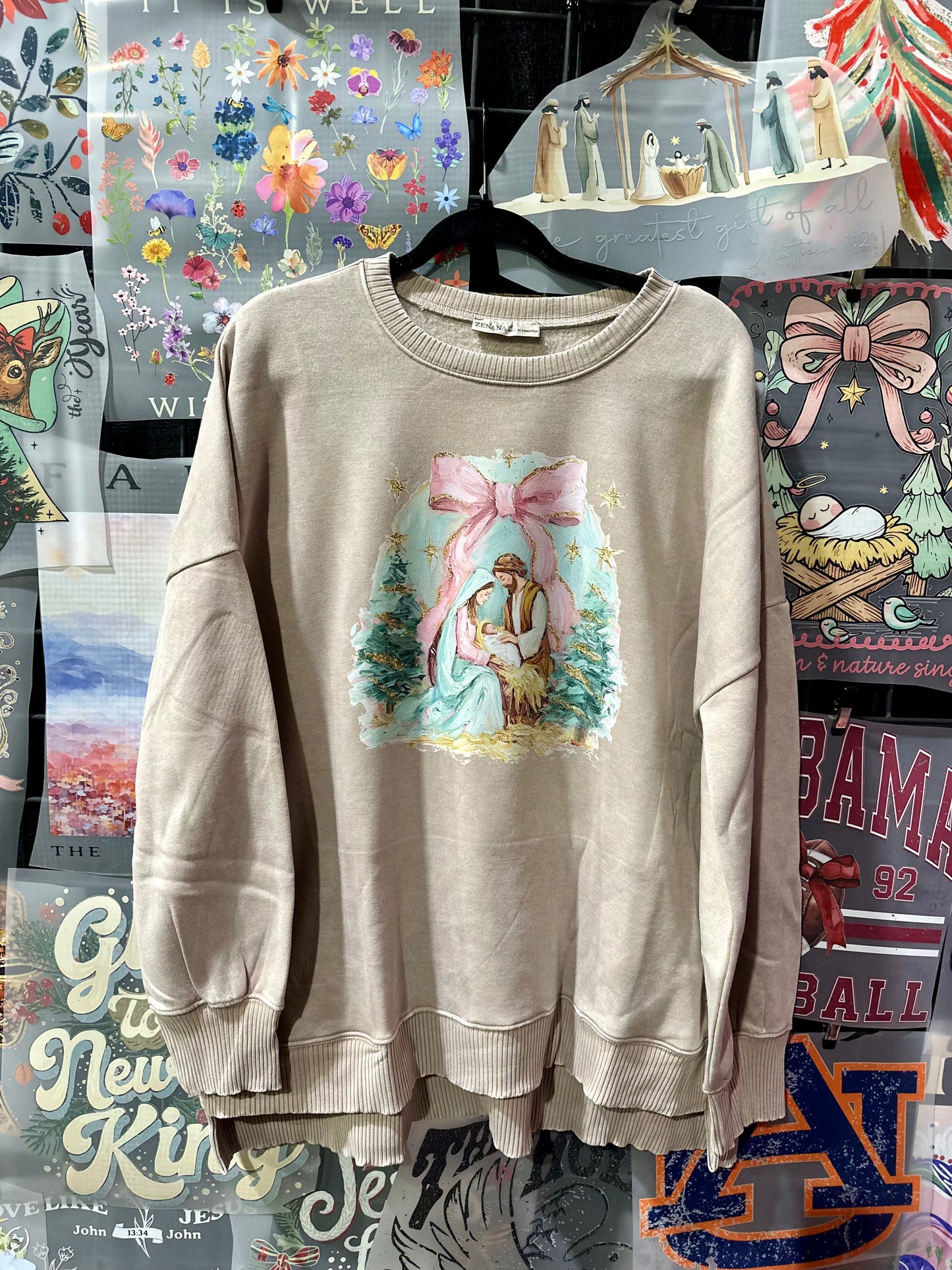 Acid Wash Sweatshirt with Pockets