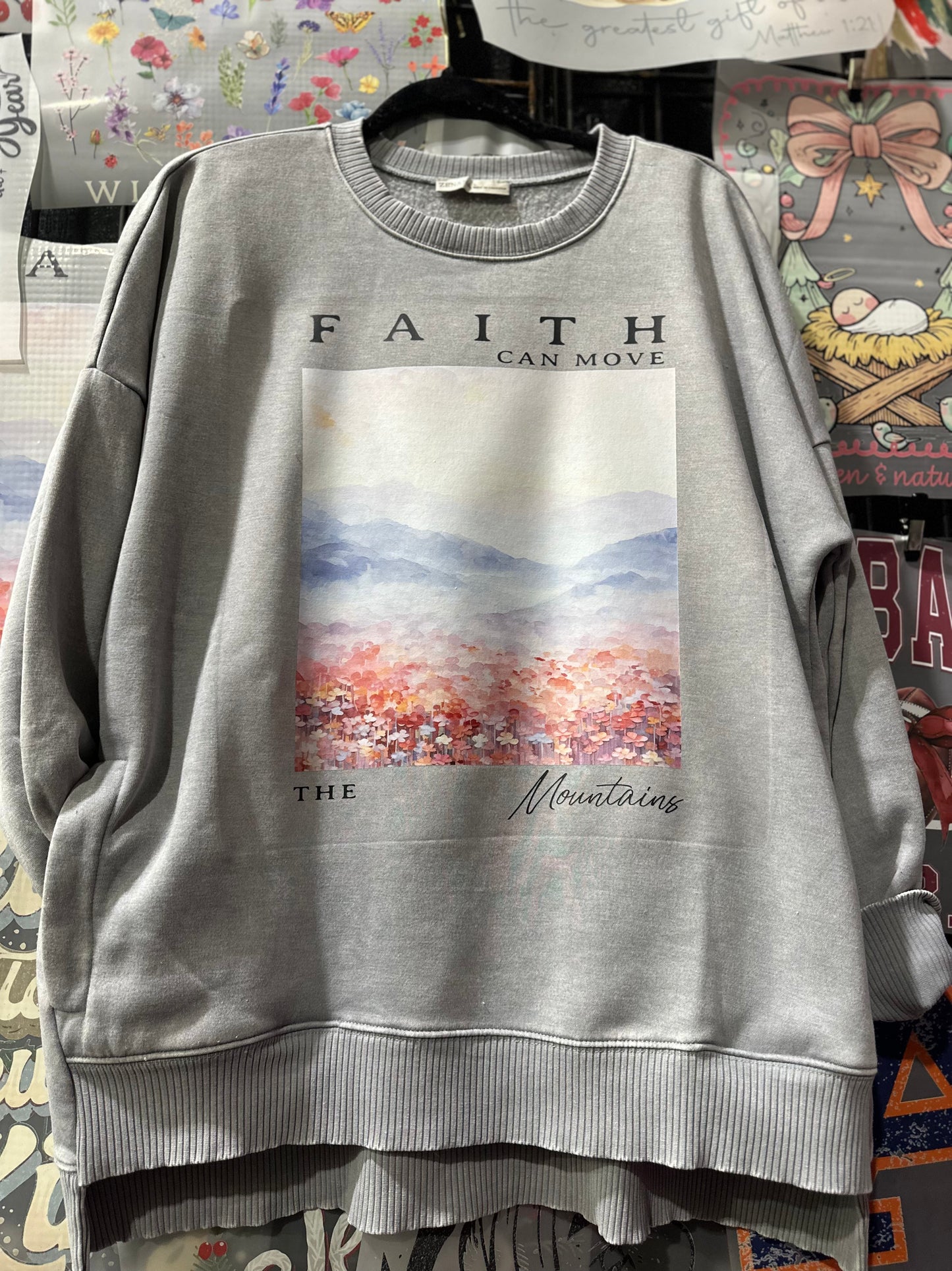 Acid Wash Sweatshirt with Pockets