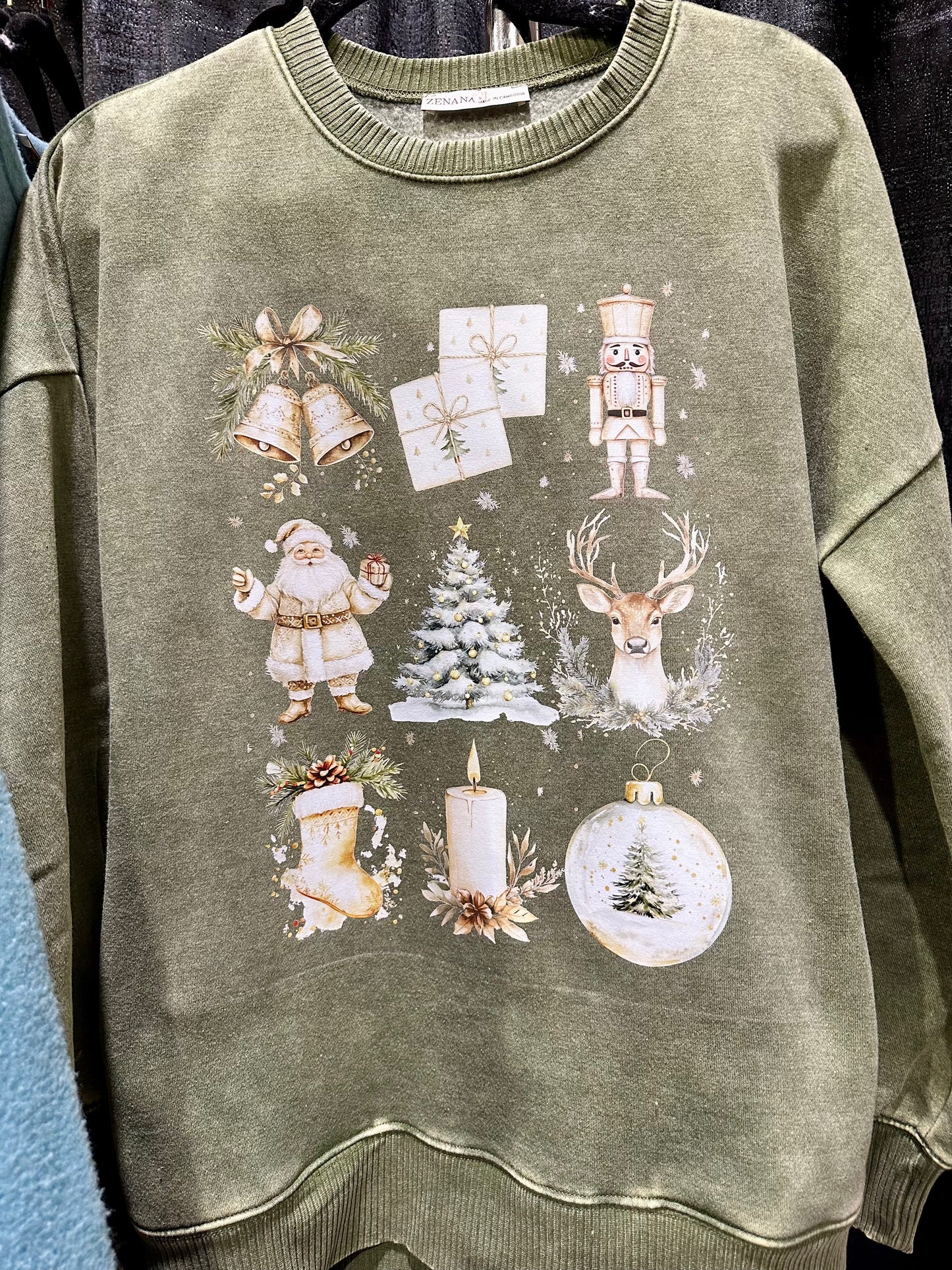 Acid Wash Sweatshirt with Pockets