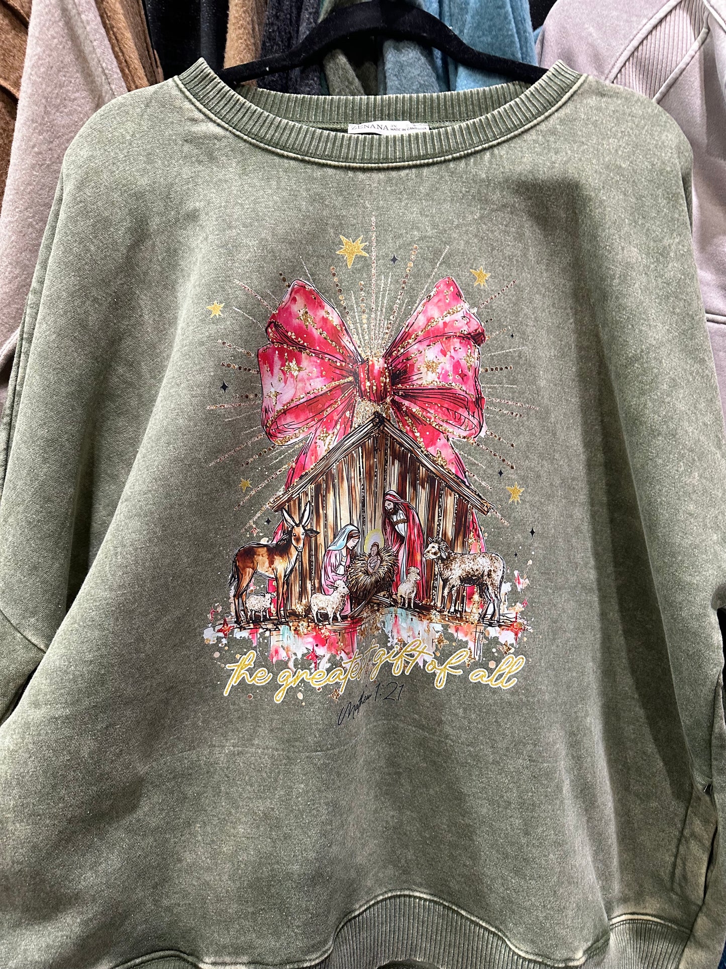 Acid Wash Sweatshirt with Pockets