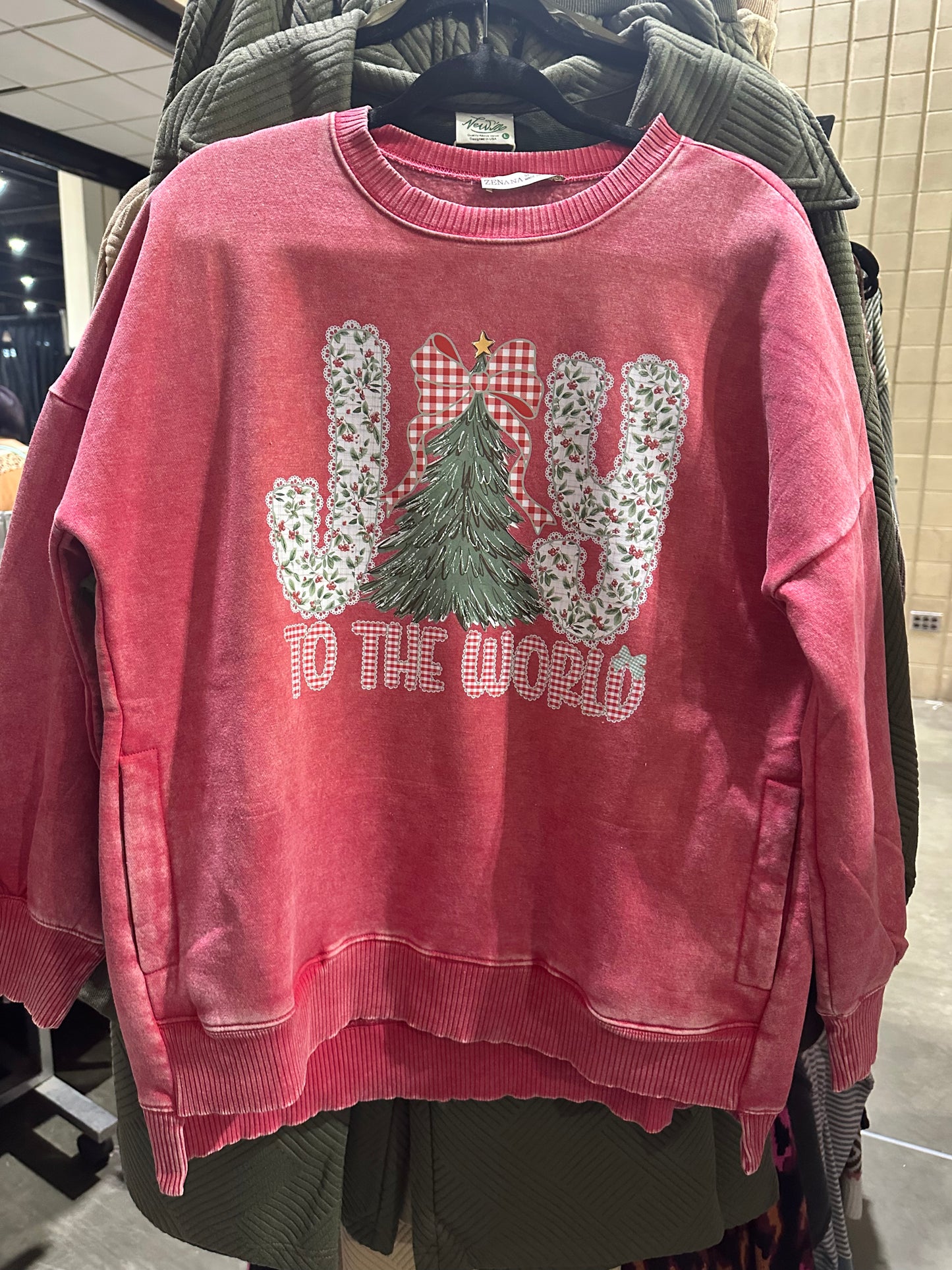 Acid Wash Sweatshirt with Pockets