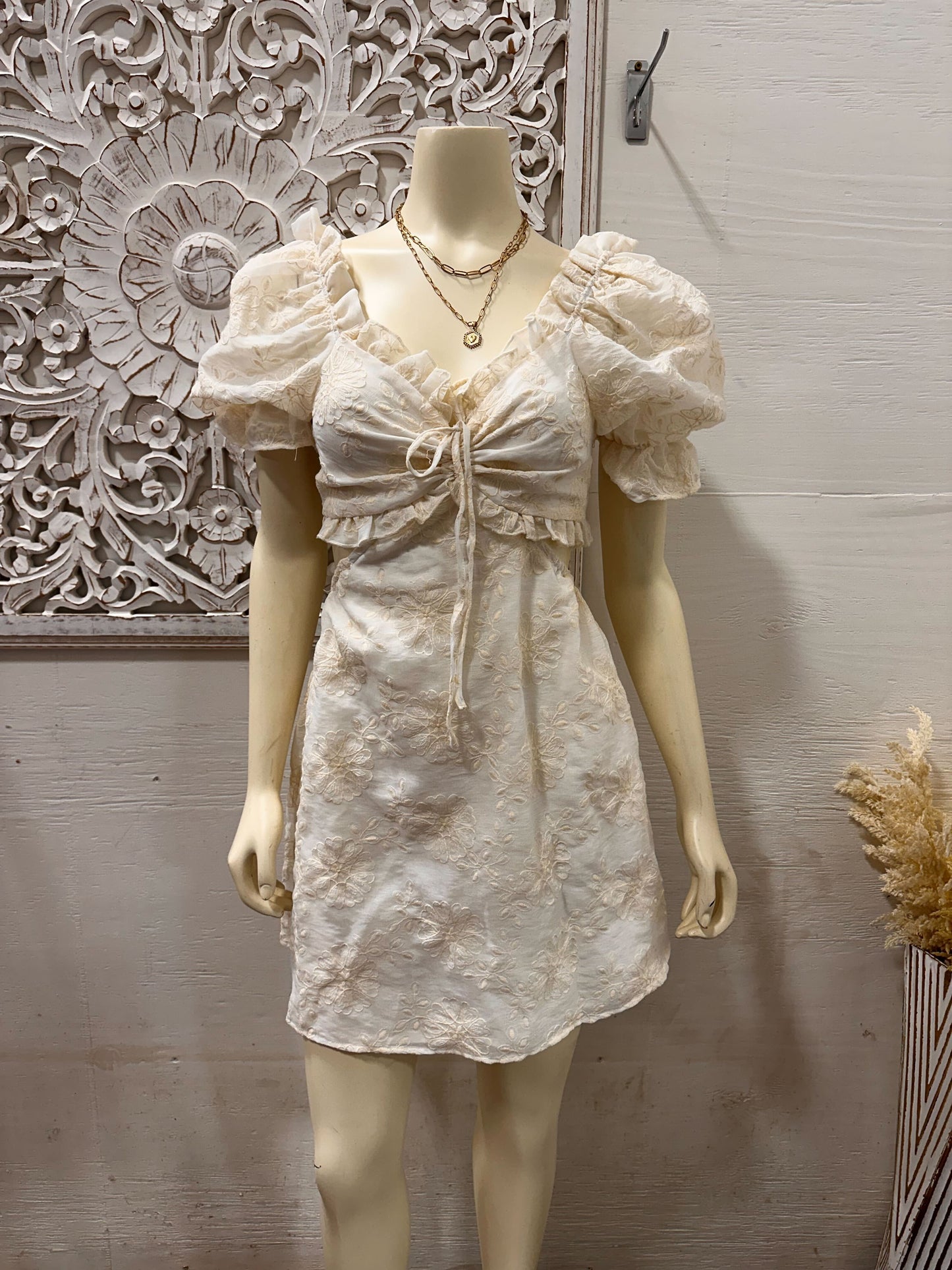 The Cream Gardenia Bow-Back Dress