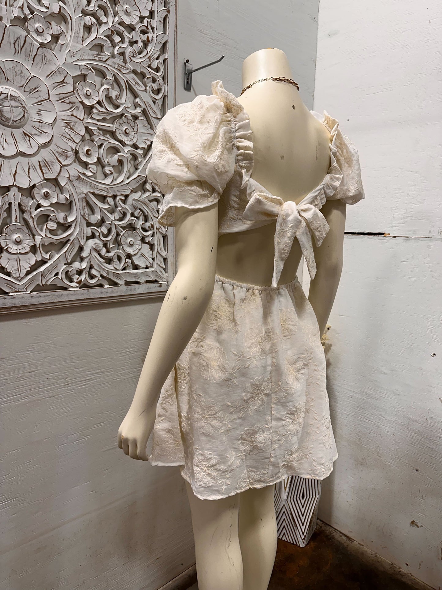 The Cream Gardenia Bow-Back Dress