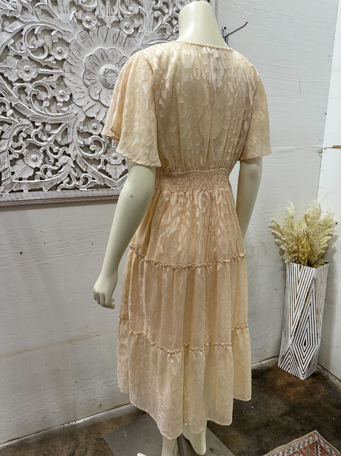 Champagne Whisper Midi Dress