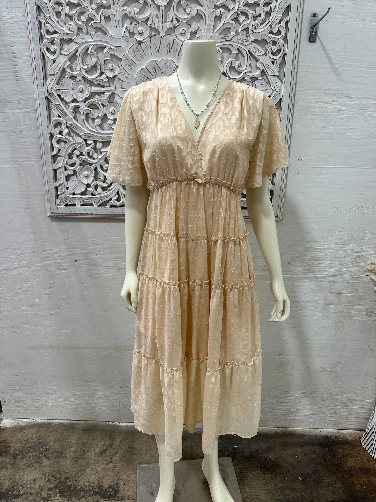 Champagne Whisper Midi Dress