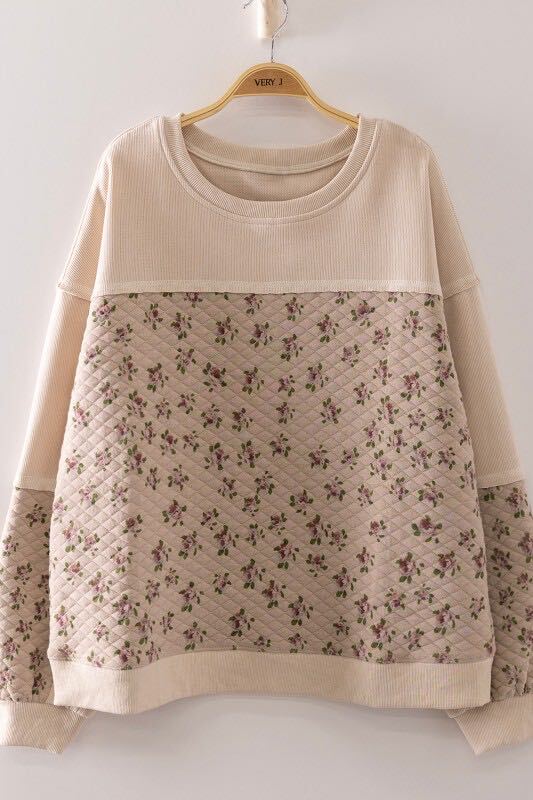 Floral Quilted Pullover