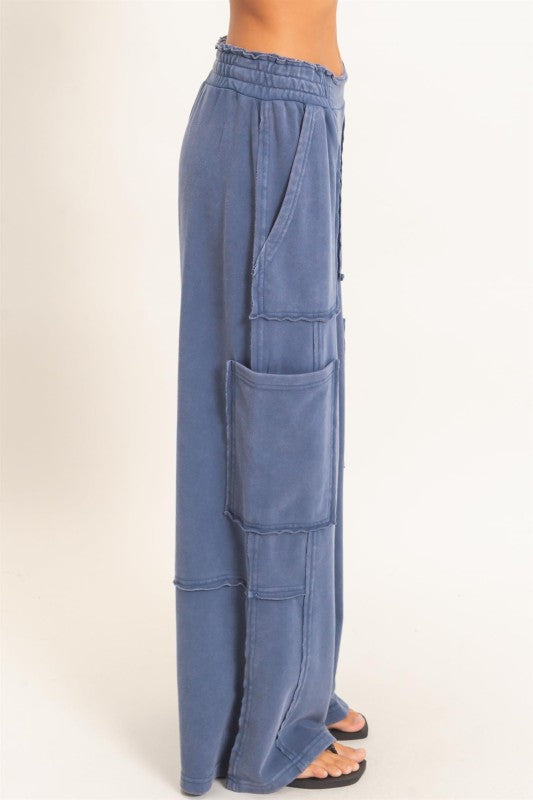 Mineral wash, cargo pocket pants