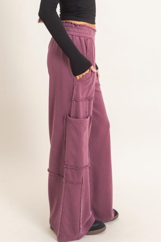 Mineral wash, cargo pocket pants
