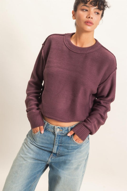 Cocoa seam detail sweater