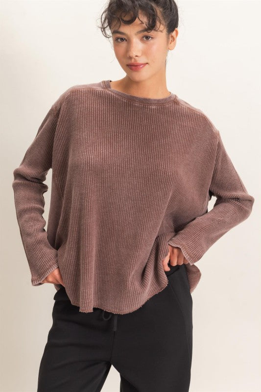 Waffle knit top