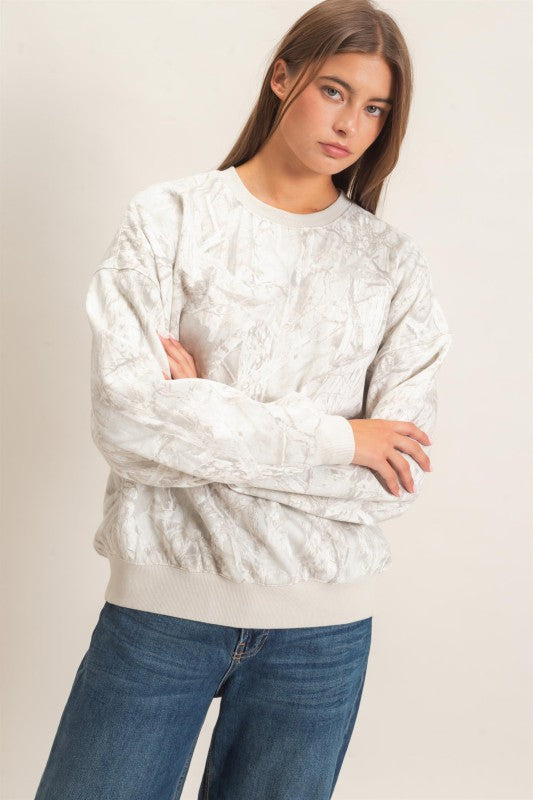 Gray tree camo sweatshirt