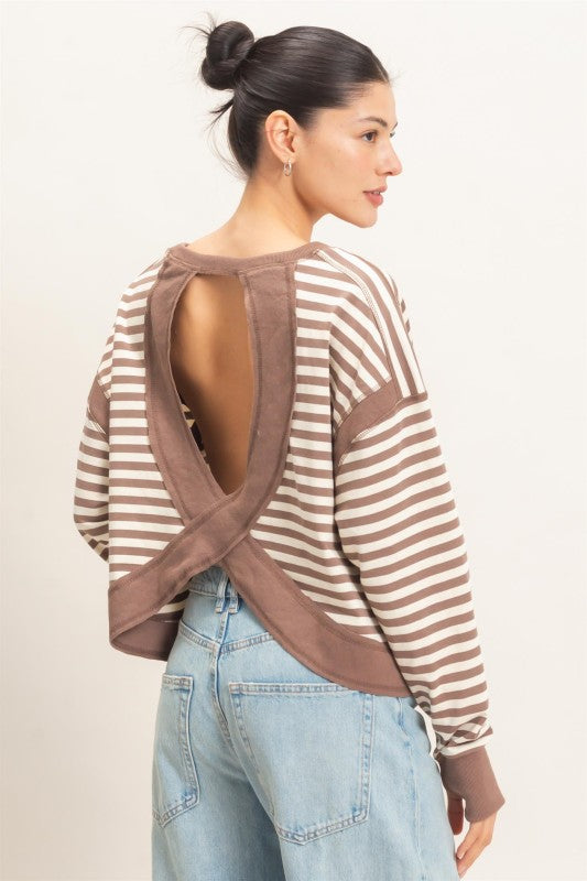 Open back stripe top