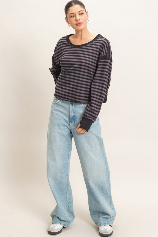 Open back stripe top