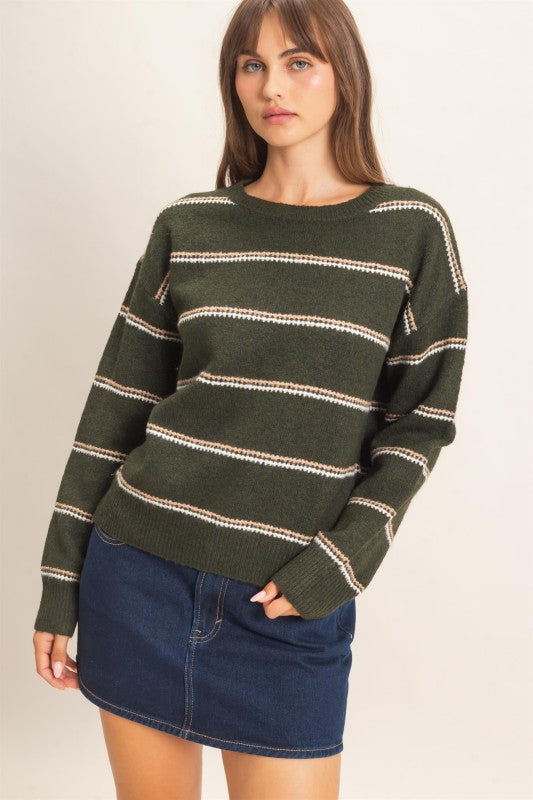 Striped crewneck