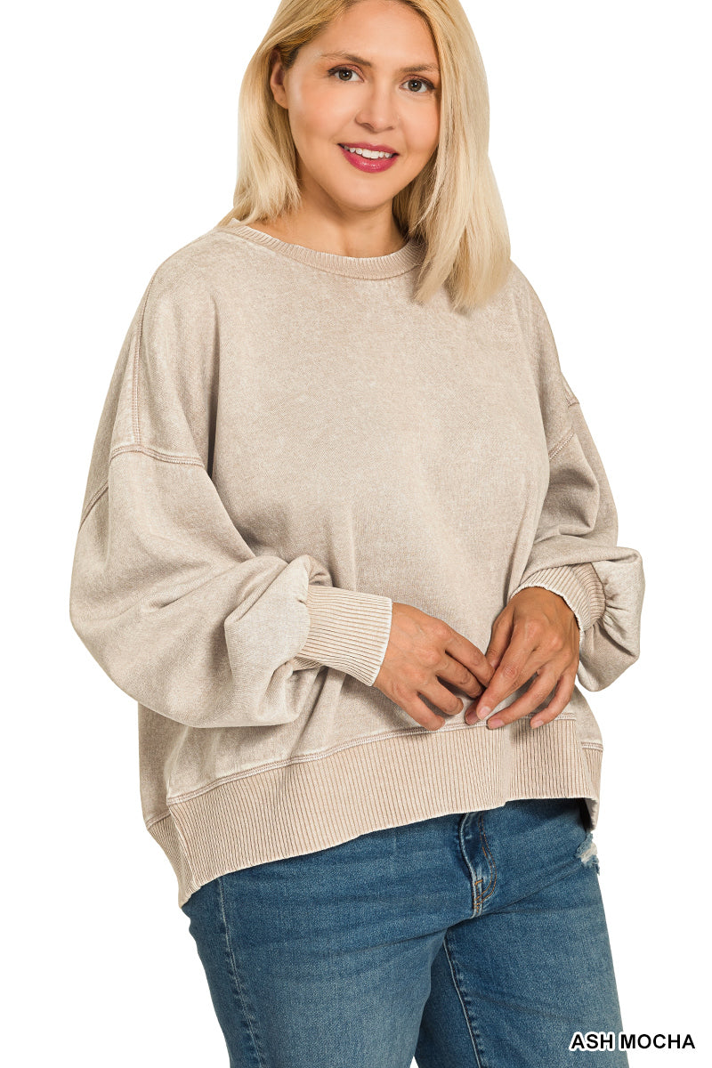 The Aspen Acid Wash Oversized Pullover