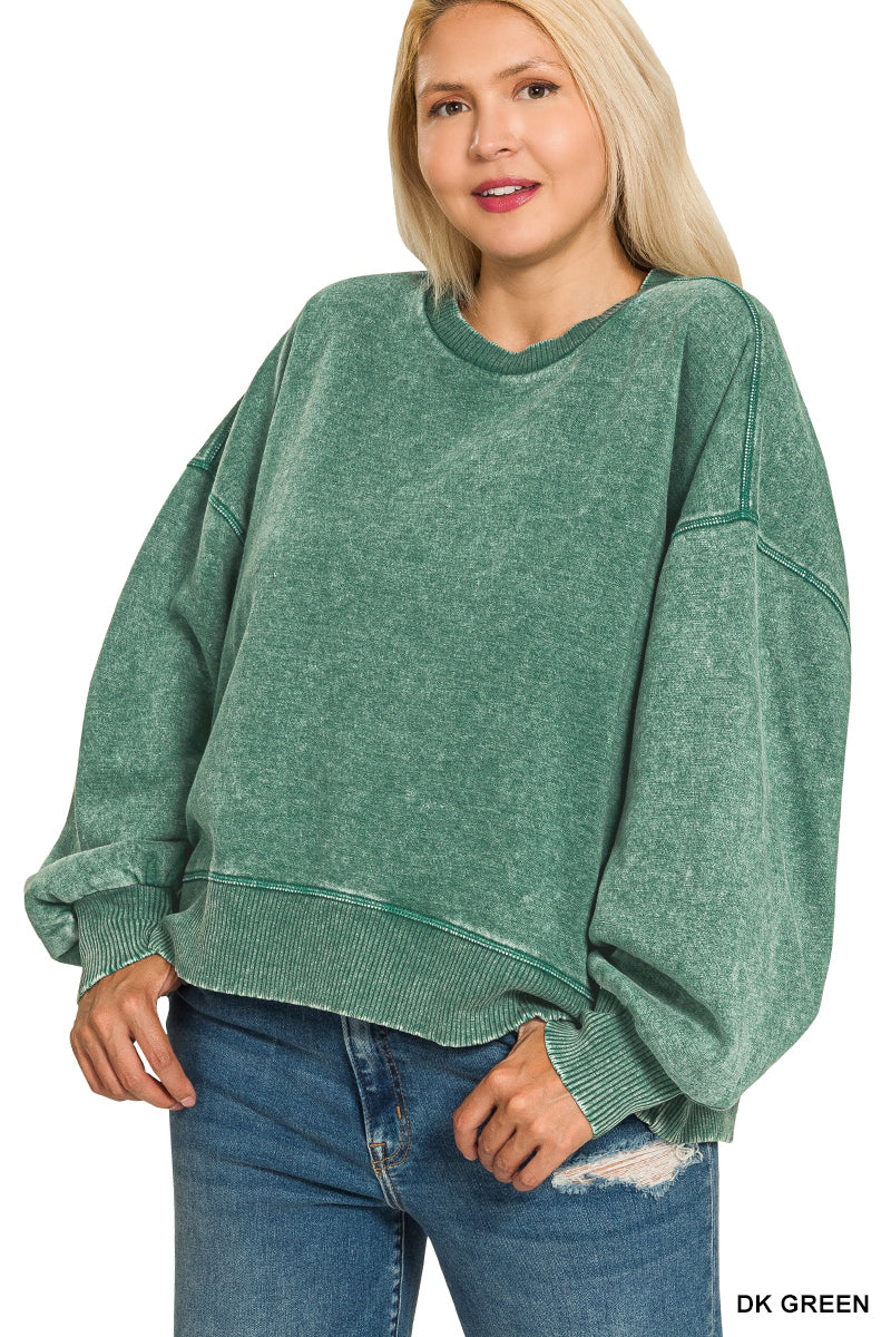 The Aspen Acid Wash Oversized Pullover