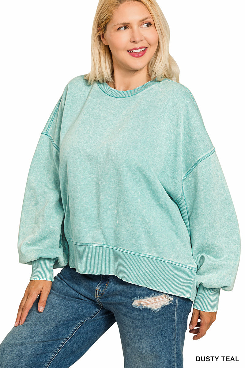 The Aspen Acid Wash Oversized Pullover