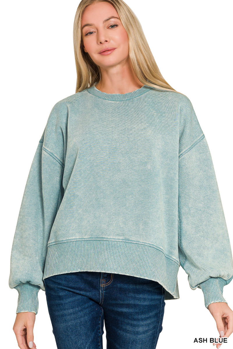 The Aspen Acid Wash Oversized Pullover