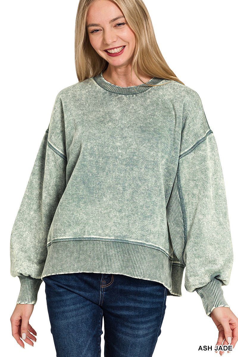 The Aspen Acid Wash Oversized Pullover