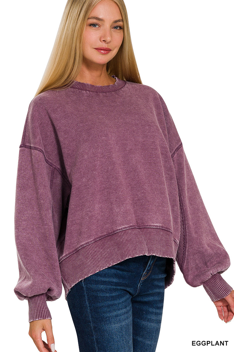 The Aspen Acid Wash Oversized Pullover