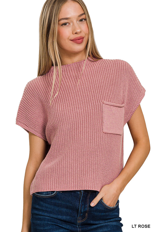 Soft Spoken Mock Neck Sweater Tee