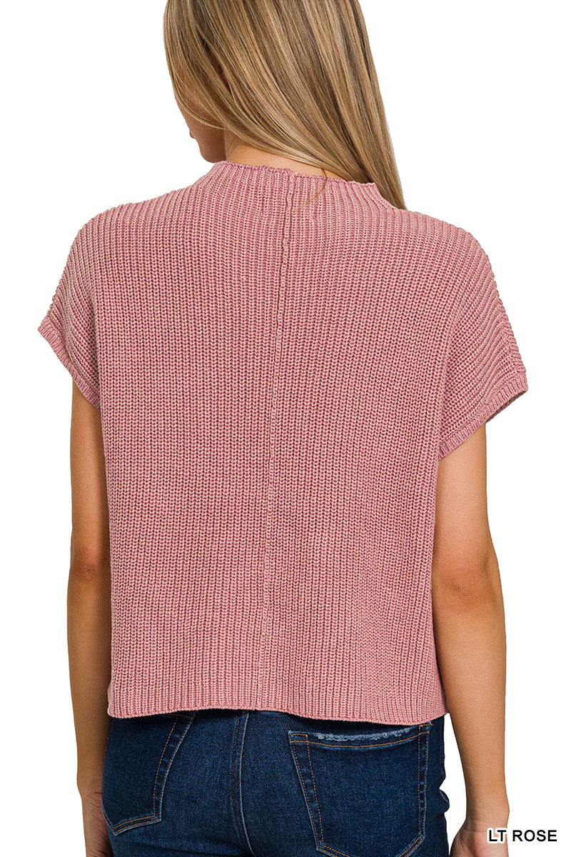 Soft Spoken Mock Neck Sweater Tee