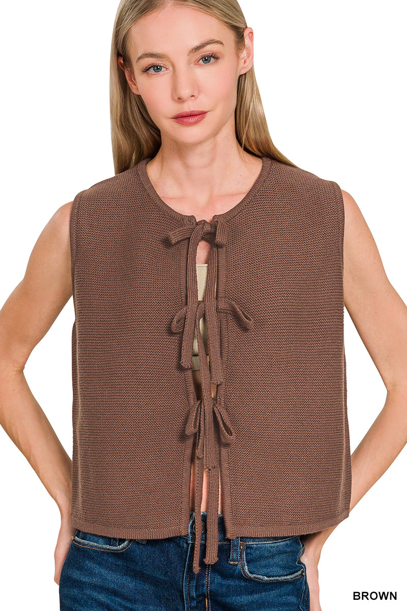 The Addison Tie-Front Sweater Vest