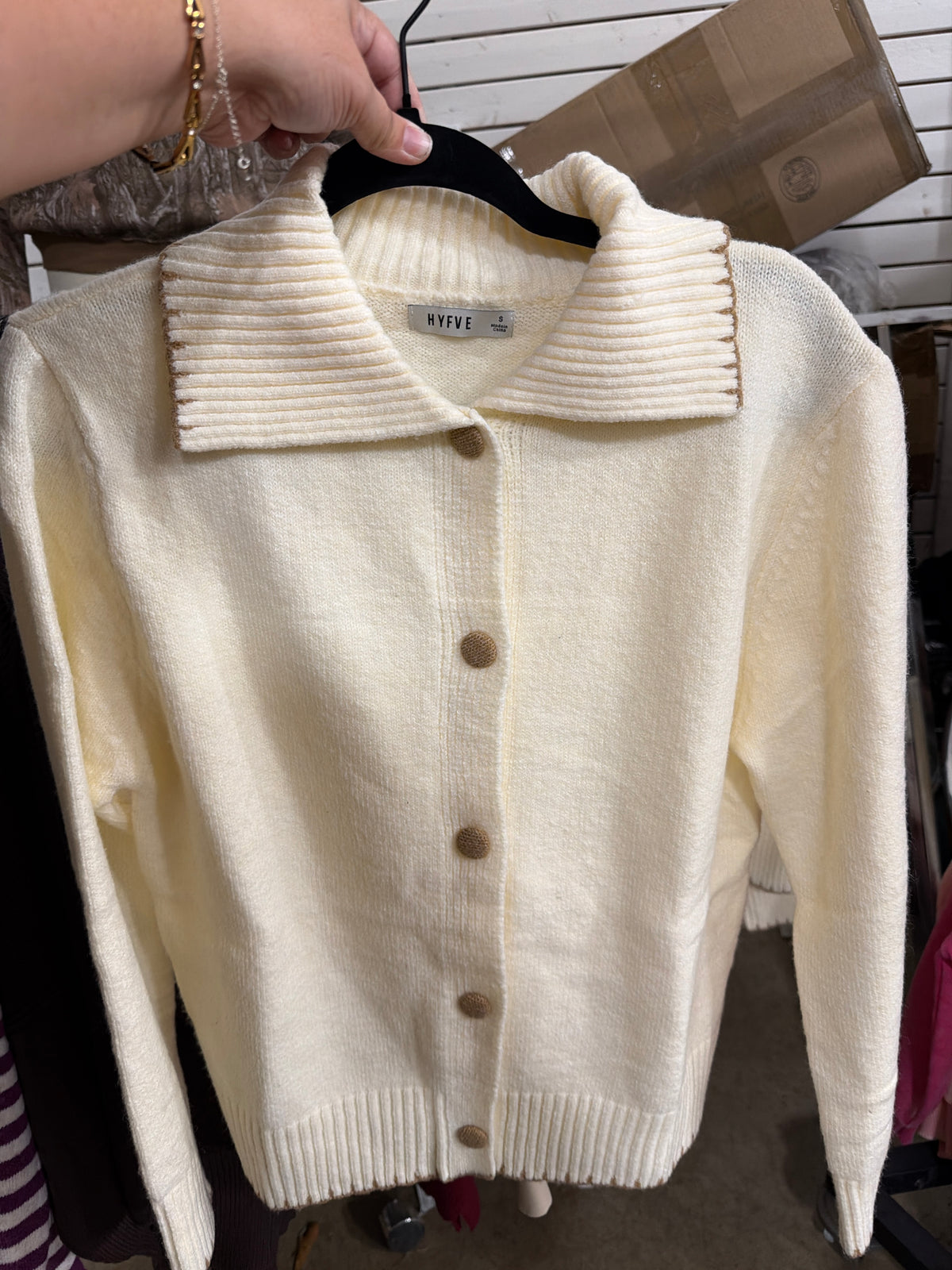 Ivory button cardigan
