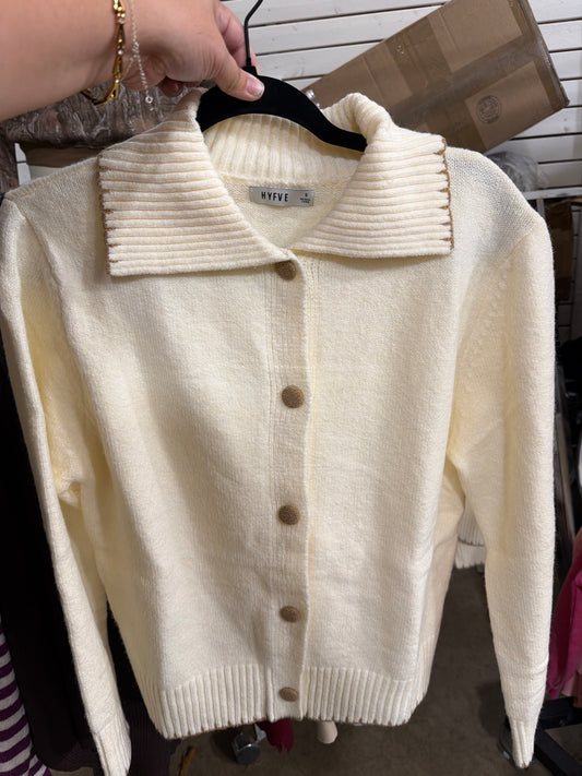 Ivory button cardigan